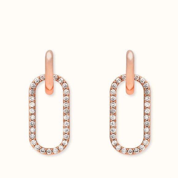 Alicia Bonnie Jewelry - Alicia Bonnie Rose Gold Eva drop earrings w/CZ stones